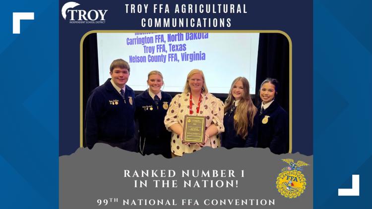 Troy FFA students place first in the nation in Agricultural Communications — KCEN (Central Texas), Land O' Lakes Schools news