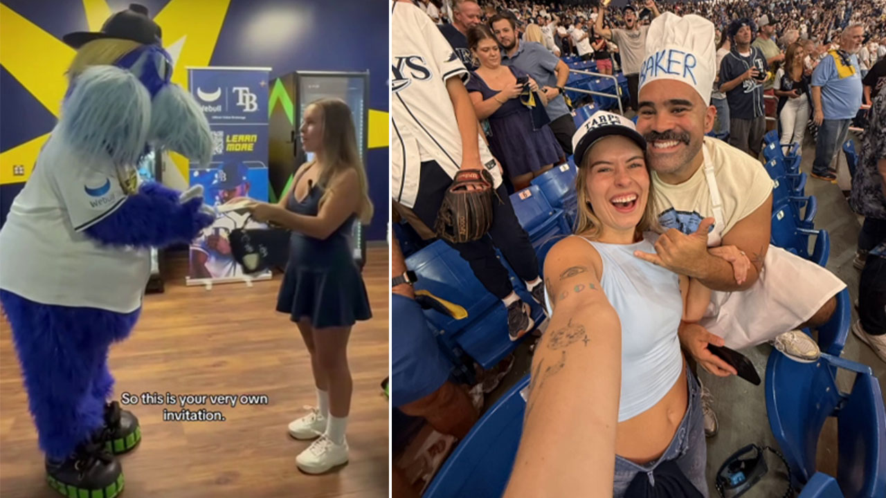 Tampa Bay Rays wedding: Bay Area couple invites Raymond to baseball-themed ceremony — FOX 13 Tampa Bay News