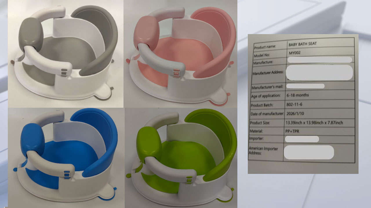 Baby bath seats sold on Amazon under recall for risk of serious injury, drowning — FOX 13 Tampa Bay News